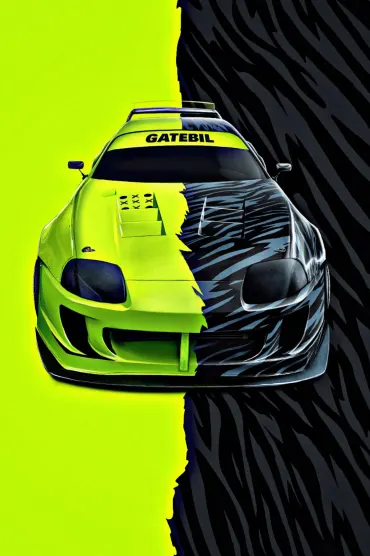 Green Car Black